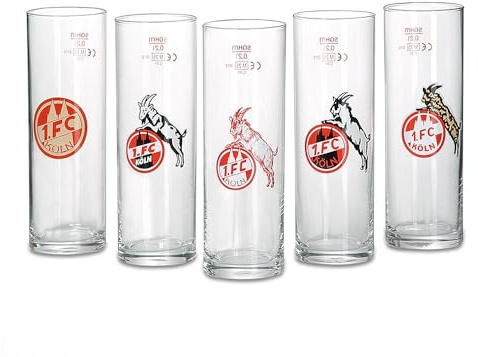 1. FC Köln Lot de 5 verres Kölsch avec logos