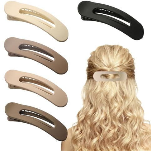 Xanthelle Haarspangen Damen, 5er Pack Flache Haarspangen, Medium Hair Clips, Haarspange für Dünnes Haar, Französische Haarspange & Haarclips Damen