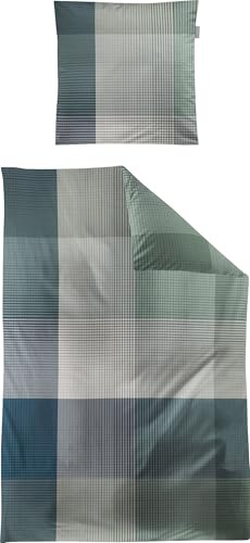 Irisette Bettwäsche Mako-Satin Petrol-Natur Größe 1x 135x200 cm + 1x 80x80 cm