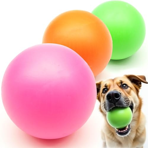 2x 10cm Interactive Dog Toys Indestructible - Virtually Tough & Durable Ball - Bouncy, Floats on Water, Lightweight, Waterproof, Stimulation for Dogs, Fetch Play (Assorted (Pack of 2), 4 inches)