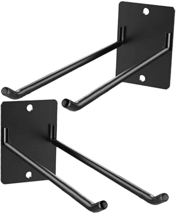 TEHAUX 2 Pezzi Porta Attrezzi da Giardino da Parete in Ferro Organizer per Scopa Rastrello e Tubo Supporto Resistente e Compatto per Garage e Giardino
