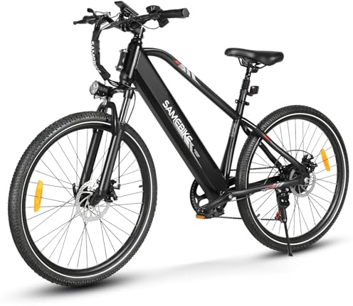 SAMEBIKE 27.5 Electric Bike for Adults with Hydraulic Brakes, 100km Range, 36V 15AH Removable Battery Electric Bicycle, Max Speed 25KM/H, Mountain E-Bike