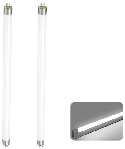 T5 8W Tubos Fluorescentes 285mm(excluyendo pines) Paquete De 2, Casquillo G5, Blanco Frío 4000K, 640 LM, Lámpara De Bajo Consumo, Luz De Emergencia De Bajo Consumo Para Cocina, Baño, Armario Y Garaje