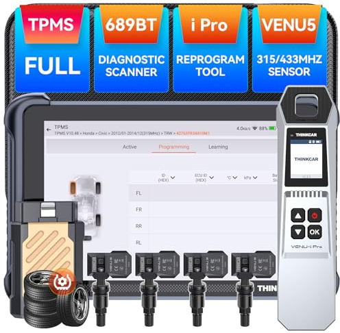 THINKSCAN 689BT TPMS Combos, Professional OBD2 Scanner Diagnostic Tool with TPMS, Activate/Read/Learn Sensor Tool with VENU iPro, Programming Sensors(Pack in 315/433MHz VENU5) Only