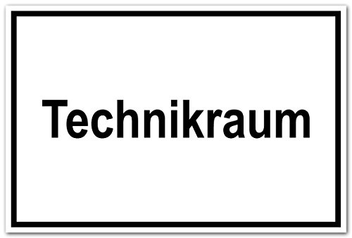 Zutrittsschild - Technikraum - Kunststoff Selbstklebend - 20 x 30 cm