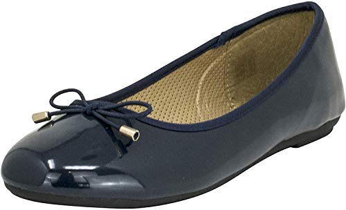 Fitters Footwear That fits dam ballerina fiona syntetisk lack ballerina klassisk med slinga storlek (EU,), - Mörkblå - 45 EU