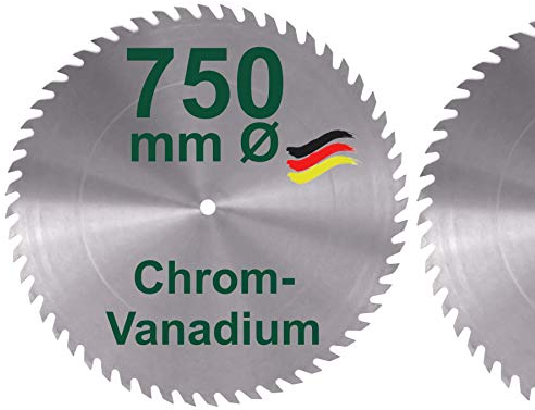 CV Sägeblatt 750 x 30 mm KV-A Wolfszahn Brennholzsägeblatt Kreissägeblatt Chromvanadium für Wippsäge und Brennholz 750mm