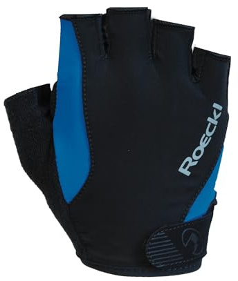Roeckl Sports Fahrradhandschuh Basel, Performance Unisex Fingerhandschuh, Schwarz/Blau 7