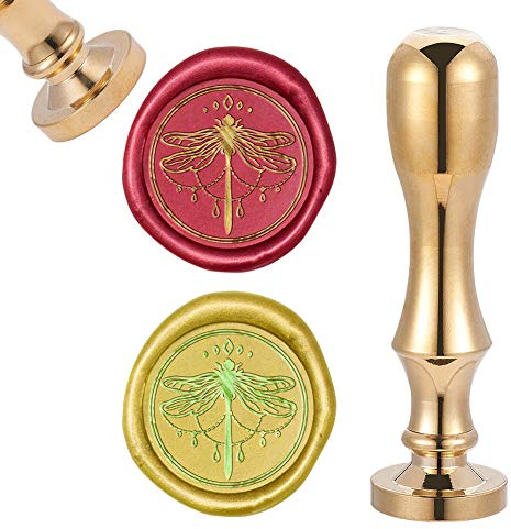craspire Libellen Wachssiegel Siegel, Vintage abnehmbaren Messing Kupferkopf Wachssiegel mit Metallgriff verwendet für Hochzeitseinladung Verpackungsumschläge Weinpakete