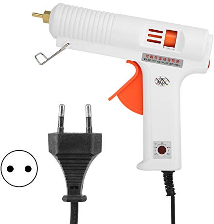 Pistola Colla a Caldo AC100-240V 150W Colla a Caldo Pistola a Caldo Professionale per Riparazioni Domestiche Artigianato Fai-da-te, Bianco (EU Plug)
