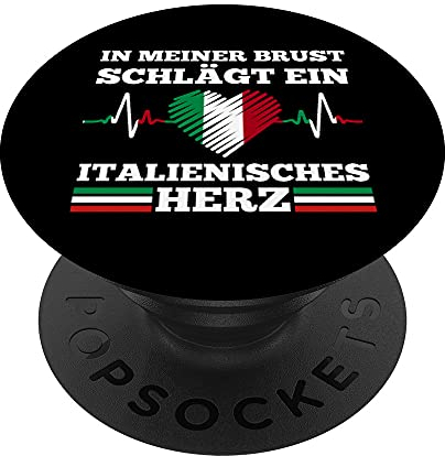 Italiener Italienisches Herz herzschlag Italia Italien PopSockets mit austauschbarem PopGrip