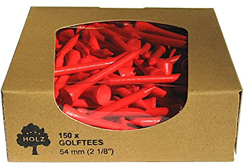 GOLF-TEES.SHOP TEES in der ÖKO-Box - 54mm (150 STK) / 70mm (135 - Hartholz oder Bambus - versch. Farben