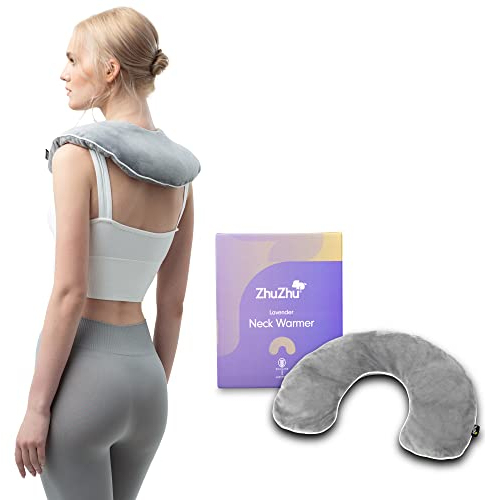 Zhu-Zhu Lavender Neck Warmer Dove Grey Wheat Bag Microwavable Neck and Shoulder Soothing Heat Pack Pain Relief Microwave Heat Pad
