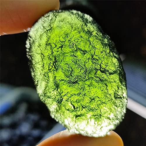 6-26g Moldavite Natural Czech Meteorite Impact Glass Rough Stone Crystal Energy Stone 1pc, Ylllly-6686 (Size : 6-9g)