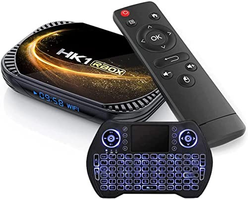 Android TV Box 4GB RAM 128GB ROM with Wireless Keyboard, S905X4 Quad-Core 64Bit Android Box, Support 2.4G/5.8Ghz Wifi 100 LAN BT 4.2 3D/6K Utral HD/H.265,4GB+128GB