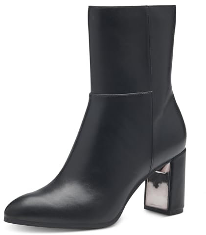 Tamaris Damen Boots mit Absatz Blockabsatz; BLACK/schwarz; 38 EU