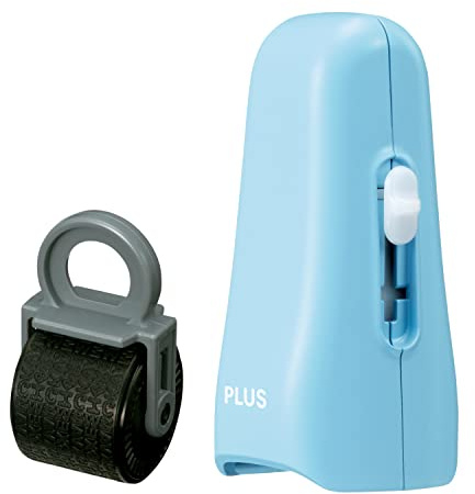 Plus Personal Information Protection Stamp Roller Keshipon Stick 1 pc Sherbet Blue + Dedicated Ink Cartridge 1 pc IS-550CM 39-147 + 39-188