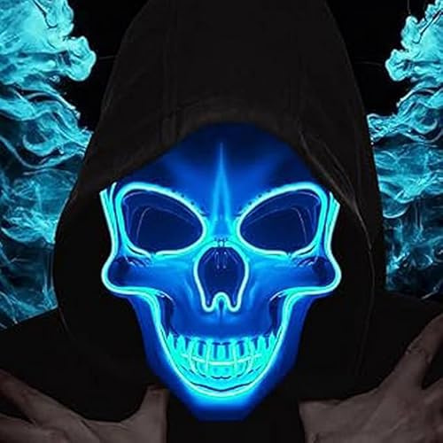 LIBRNTY Halloween Masques,Masque purge,3 Modes de Clignotements,LED Masque de tête de Mort,Décorations de Jeux de Rôle pour Halloween
