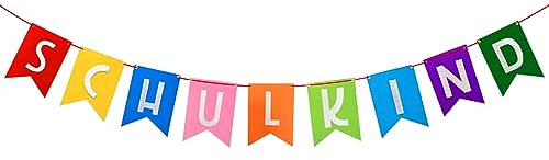 IWTBNOA Schulkind Girlande Bunt, Girlande Einschulung, Einschulung Deko Banner, Schulanfang Banner Hänge Deko für Schulanfang Schuleinführung Junge und Mädchen Einschulungsfeier Schule Erster Schultag