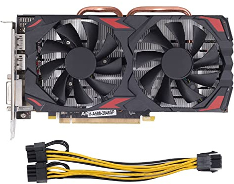 RX 580 8GB DDR5 RAM 256BIT Gaming Grafikkort, PC-grafikkort med PCI Express 3.0 16X Slot, Dual Fans, Plug and Play (580 8G D5)