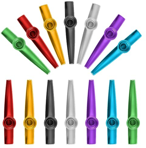 14 Stück Kazoo Set Aus Aluminiumlegierung - Musikinstrumente in 7 Farben für Kinder, Musikliebhaber, Anfänger - Party Favors Geschenke