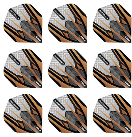 RED DRAGON Hardcore Premium Gold, Schwarz und Weiß Dartflug - 3 Set pro Packung (insgesamt 9 Dart-Flights)