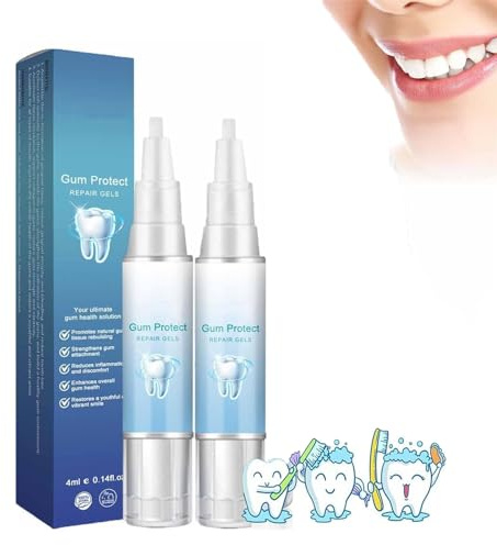 Caduola Neslemy Gum Shield Therapy Gel et blanchiment, Neslemy Gum Gel, Dentizen Gum Therapy Gel, Stylo de blanchiment instantané des dents, nettoyage en profondeur des gencives (2 PCS)