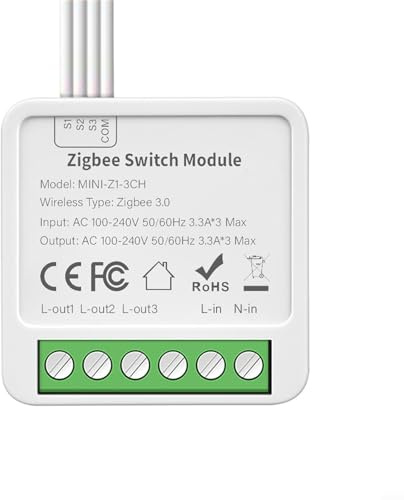 Smart Light Dimmer Switch, Zig-Bee für TUYA Smart Switch Modul, 10 A, 2/3/4-Gang, 2-Wege-Steuermodul für Heimautomatisierungsmodul (Drei-Wege-Schalter)