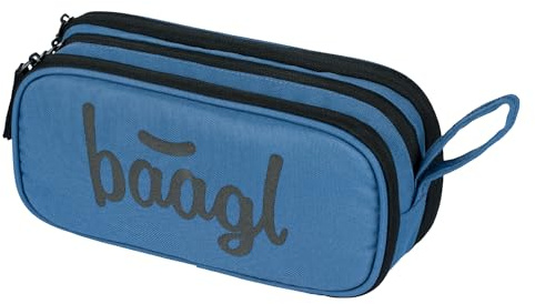 Baagl Federmäppchen Schule Federmappe mit 3 Fächer Teenager - Ocean Blue | Diese Federtasche und das Kinder Etui als Mäppchen für Mädchen oder Jungen eignen sich ideal als schickes Eggy Mäppchen.