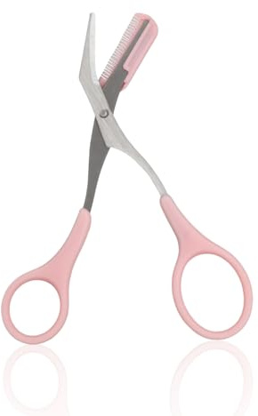 Augenbrauen Trimmer Schere mit Kamm, Precision Eyebrow Scissors, Edelstahl Eyebrow Rasierer, Haarentfernungs-Augenbrauenschere, Augenbrauenschneidewerkzeug, Schönheitszubehör für Frauen und Männer