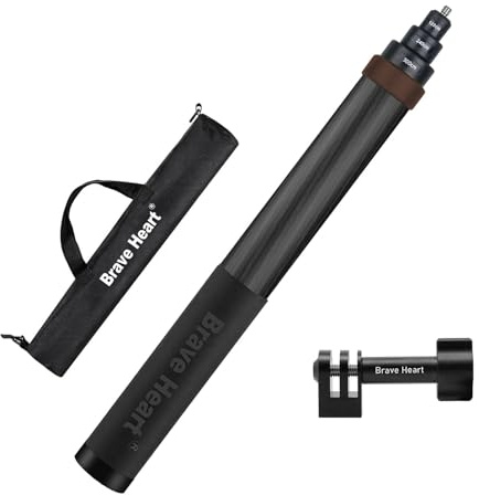 Perche à selfie invisible en fibre de carbone pour Insta360 ONE X5, X4, X3, R, RS, X - 3 m - Café