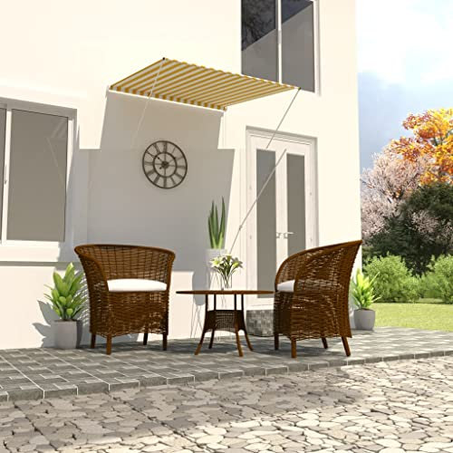 Home & Garden Artikel - Ausziehbare Markise 100x150 cm gelb und weiß