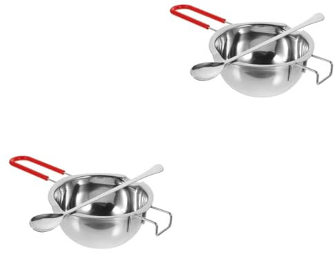 COHEALI 2 Sets Wax Melting Pot Milk Chocolate Candle Making Supplies Double Boiler for Chocolate Melting Double Boiler for Soap Making Candle Making Pot DIY Supplies Kit Stainless Steel