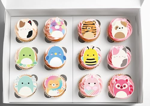 24 Count Precut Marshmallows Animals Edible Cupcake Toppers Cake Decorations