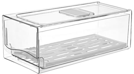 yksiahfi Refrigerator Organizer Bins with Pull Out Drawers Fridge Produce Drawer Set for Save Vertical Space Easy to Use