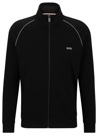 BOSS Herren Mix&Match Jacket Z Jacke aus Stretch-Baumwolle mit Reißverschluss und Kontrast-Paspeln