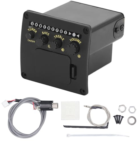 2-Band-EQ-Akustikgitarren-Stimmgerät mit Schwarzem Gitarrenstimmgerät Zum Üben Im Bühnenstudio. Stimmen Sie Ihre Gitarre Ganz Einfach