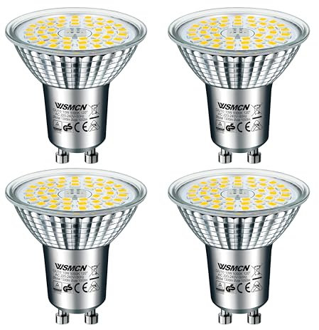 WSMCN Ampoule LED GU10 PAR16 Blanc froid 5000 Kelvin 10W Équivalent à 140W Lampe Halogène, Réflecteur non dimmable AC 230V Ampoules LED Spot, 1050 Lumens Angle de Faisceau 120°, Lot de 4