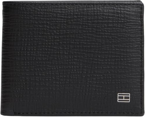 Tommy Hilfiger Portafoglio da uomo TH Flag Mini CC AM0AM13708 Bifold Wallet, nero (nero), taglia unica, Nero (Nero), One Size