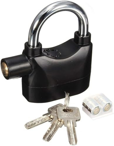 Motion Sensor Alarm Padlock SHED Bike Lock Motorbike Anti Theft Alarm Lock Motion Sensor Security Waterproof Bike Garage ALARMED Heavy Duty Wireless Siren