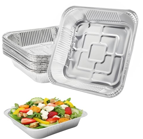 VOSSOT Alu Grillschale 30 Stück 8-Zoll Alu Grillschalen mit Kartonverpackung,Ofenfeste Aluschalen Grill für BBQ, Backen, Picknick,Heißluftfritteuse, Grill Schale für Gasgrill und Kohlegrill,Beständig