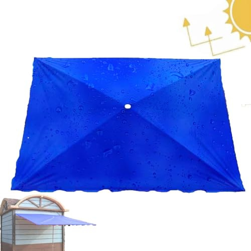 Copertura for ombrellone rettangolare, telo di ricambio anti-UV for ombrellone da mercato all'aperto, copertura di ricambio impermeabile for ombrellone quadrato da giardino(Blue,3x4m(13'x10' ))