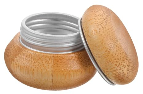 Caja de Bálsamo Labial Vintage de Bambú y Metal, Portátil y Recargable | Organizador Retro con Tapa, para Cosméticos Pequeños y Viaje, Uso Diario, Mini Formato, Luz Protegida