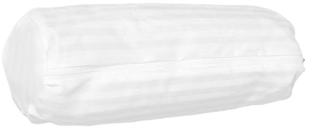 Nackenkissenbezug für Zylinderhals, Weiß, 15x50cm, Stoff | Weiche Oberfläche, Verdeckter Reißverschluss, Handwaschbar, Leicht, für Nackenstütze und Runde Kissen