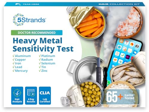 5Strands Heavy Metal Sensitivity Test for Adults & Kids, 67 Items Tested, At-Home Hair Test to Identify Aluminum, Mercury, Lead & Other Metal Sensitivities, Results in 4 Days
