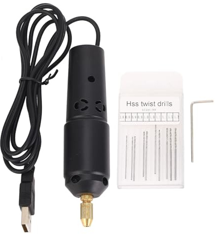 Leatikall Hand Drill for Jewelry Making, Pin Vise Hand Drill USB Electric Micro Drills for Resins Wood Jewelry Making 5V 2A