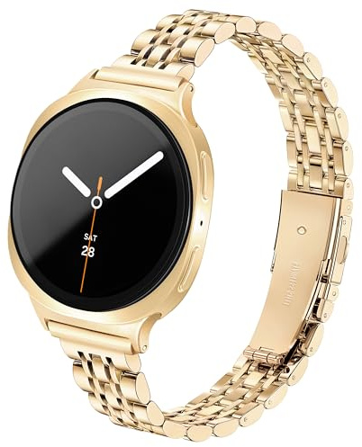 Ocaer Kompatibel mit Samsung Galaxy Watch 8/7/6/5/4 Armband 40mm 44mm, 8 Classic/6/4 Classic 42mm 43mm 46mm 47mm, 5 Pro 45mm, Elegant Metall Watch Armband, Edelstahl Band für Damen Frauen