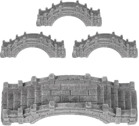 ORFOFE 4pcs Miniature Asian Garden Bridge Figurines Small Arch Bridge Statues for Dollhouse Terrarium Bonsai Micro Fish Tank DIY Zen Landscape Accessories