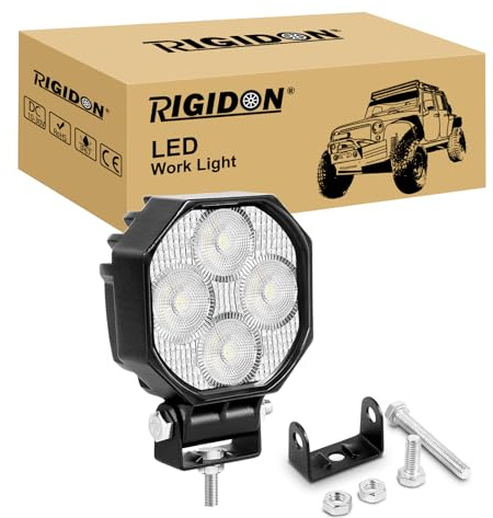 RIGIDON 1x mini faro da lavoro led, 2.8 pollici 16W 1600lm faretto, 12V 24V | flood, luci, fari di profondità, per auto fuoristrada trattore escavatore camion ATV UTE 4x4 motociclo barca, impermeabile