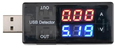 Doppio tester di carica USB digitale, corrente, tensione, 3-9 V, 0-5 A, voltmetro, amperometro, caricabatteria, alimentazione mobile